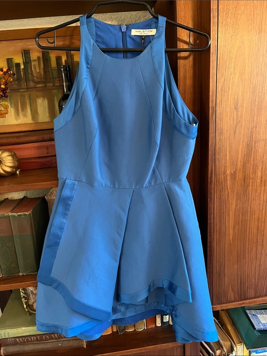 Halston Heritage Dresses & Skirts - Halston Heritage Cobalt Blue High-Low Fit & Flare Dress